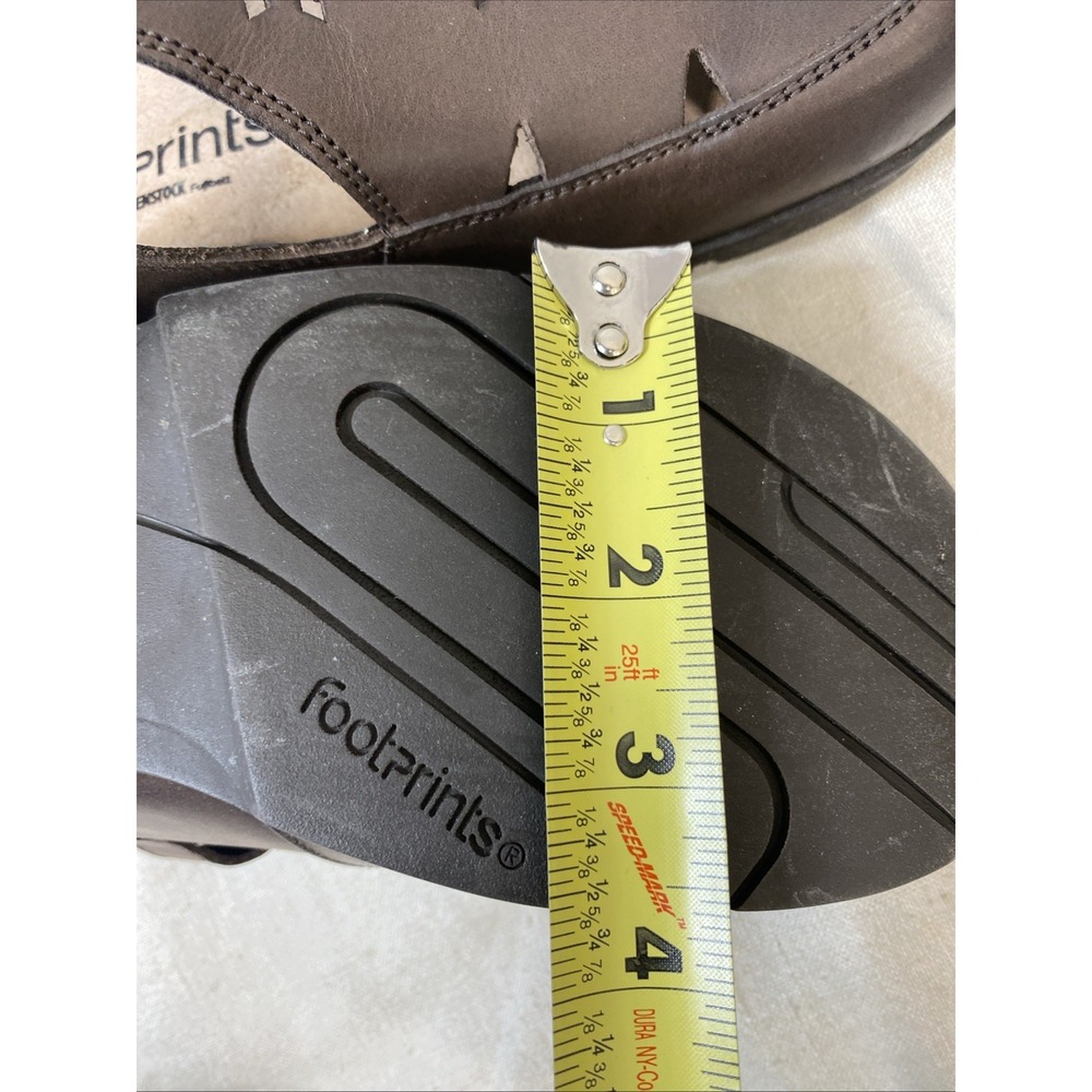 Footprints by Birkenstock T Strap Mary Jane Shoes Brown Leather 39 US 8 Flowers - Picture 7 of 9